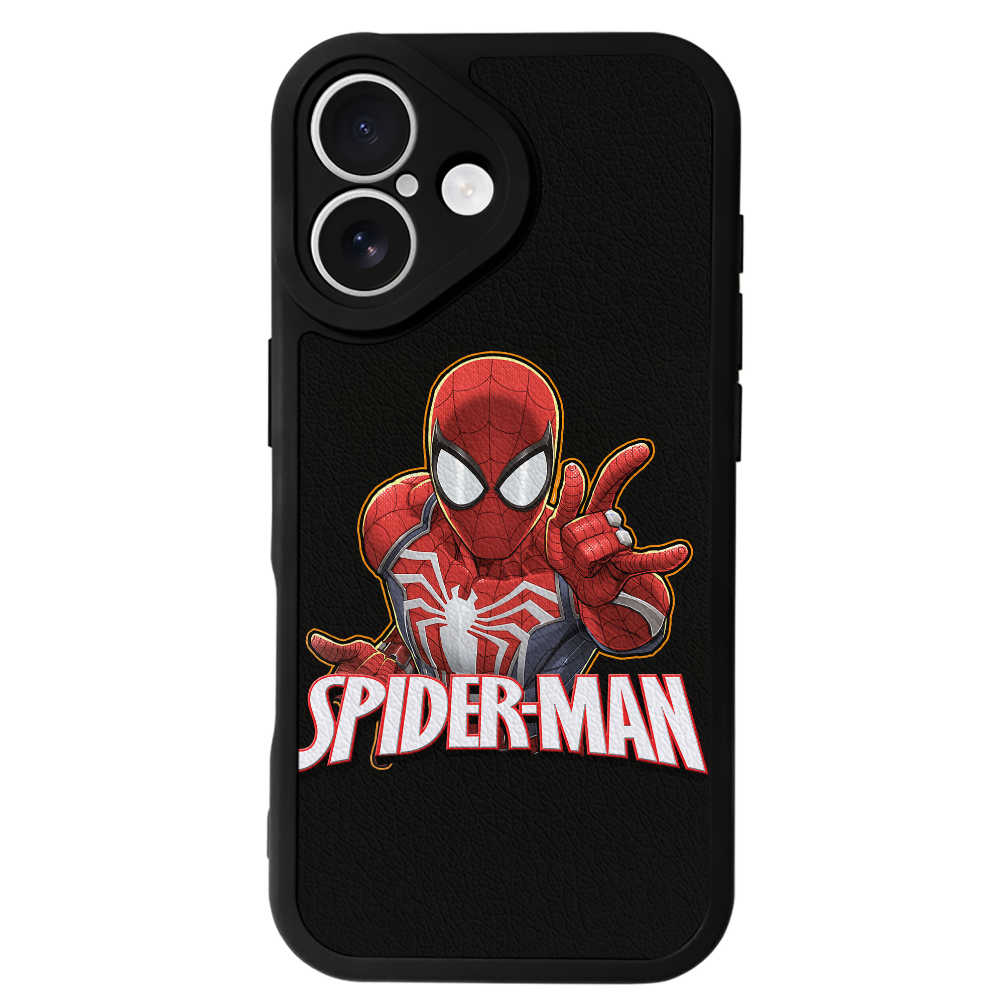Spider Man スパイダーマン 【iPhone 16シリーズ対応】シリコンスマホケース（レザー調） 材質：シリコン